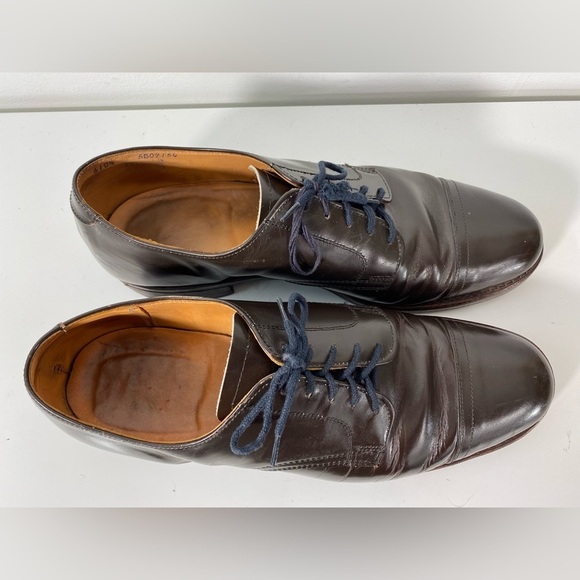 Boulet Mens Shoe Size 10.5 Derby Cap Toe Leather Dress Shoes Brown Canada Made - Picture 5 of 9